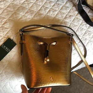 NWT RALPH LAUREN Copper Gold Crossbody Purse